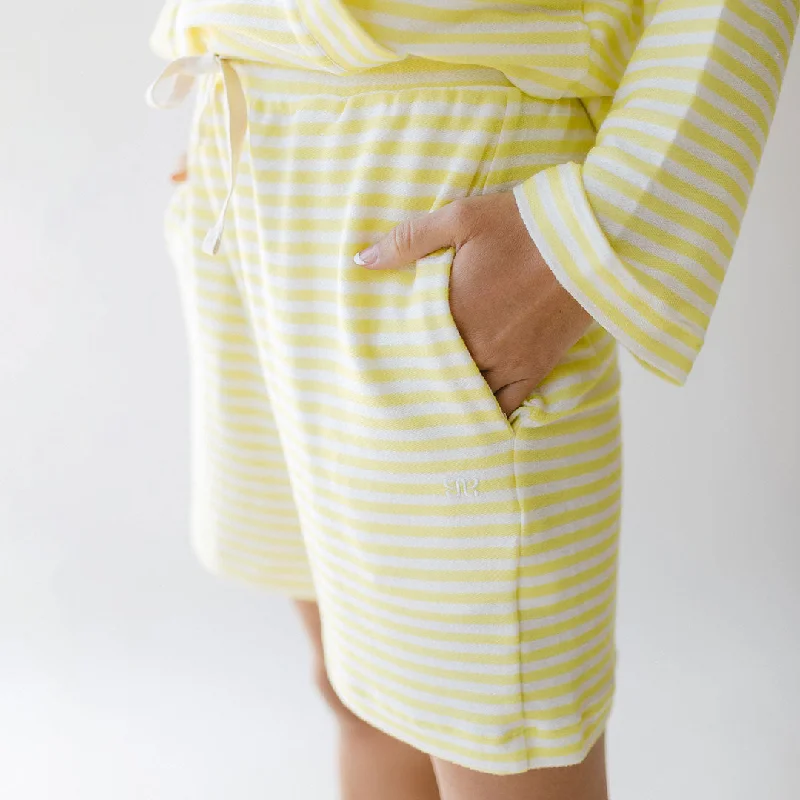Elastic - waist skirts for lazy days Sailor Stripe Shorts, Yellow Stripe