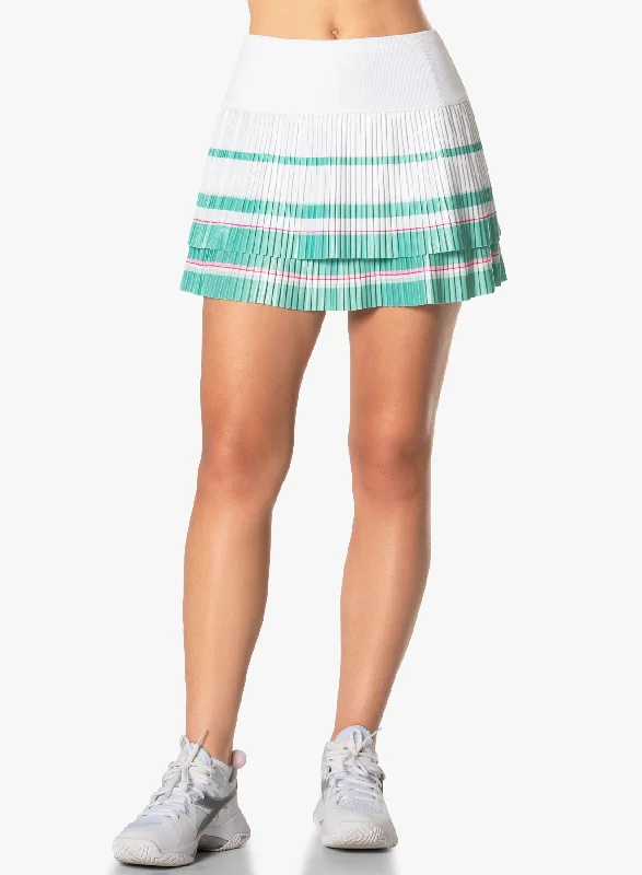 Printed skirts for travel Long Deco Stripe Pleated Skirt
