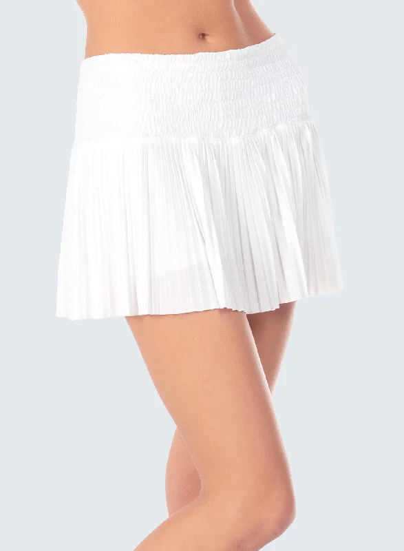 Skirts for a business trip Long Pleated Smocked Skirt