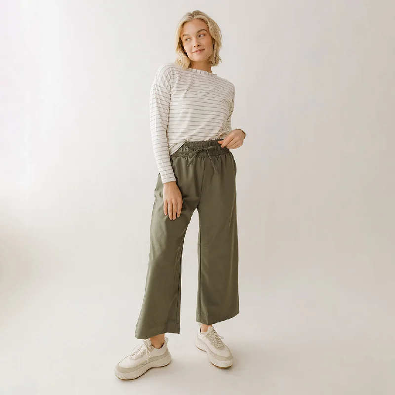 Skirts with a front zipper Audrey Wide Leg Pants, Olive