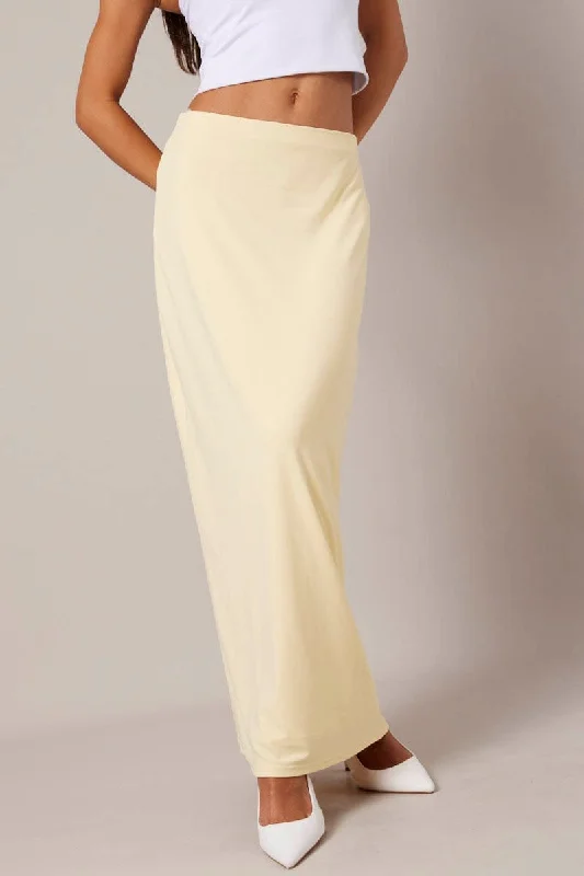 Skirts for a business trip Yellow Supersoft Slim Fit Maxi Skirt