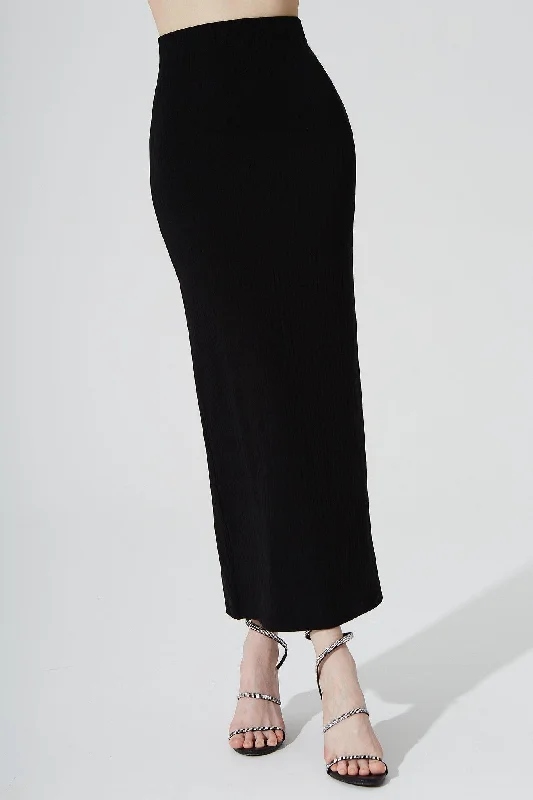 Ruffled skirts for little girls Calista Knitted Slit Skirt - Noir