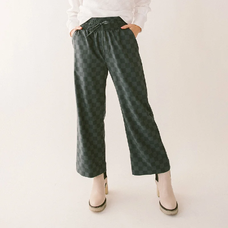 Skirts for a nature walk Audrey Wide Leg Pants, Slate Checkers