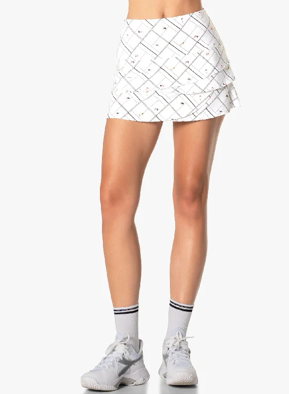 Button - down skirts for a classic style Long Line Call Scallop Skirt 14"