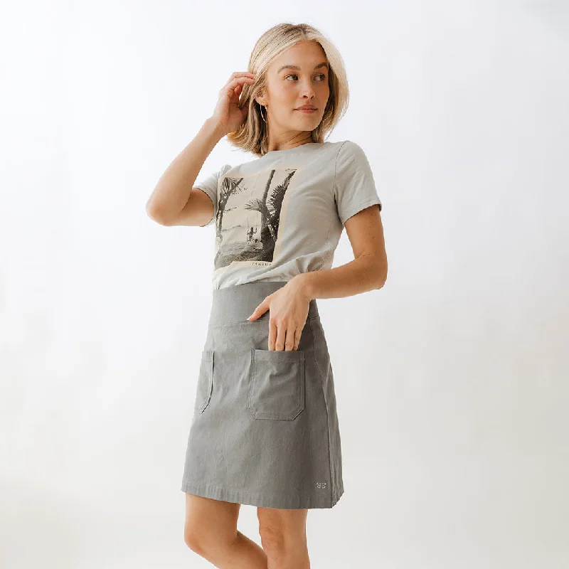 Skirts for a casual dinner Canvas Skirt, Grey Canvas