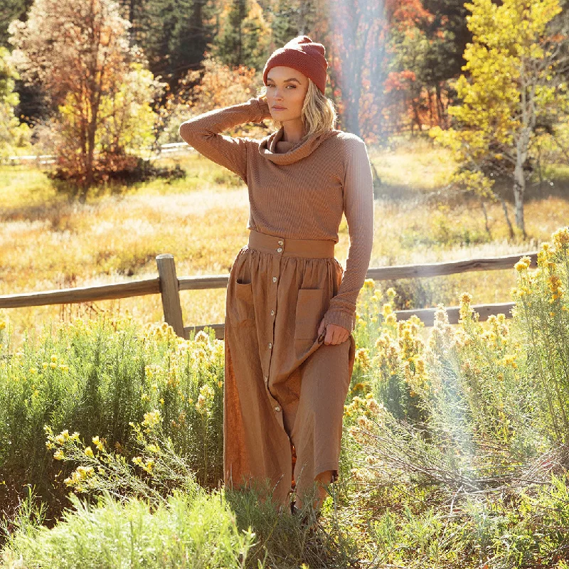Skirts for a music festival Maxi Button Skirt, Camel