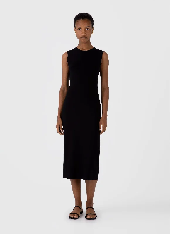 Leather pencil skirts for women Women's Viscose Dress in Black
