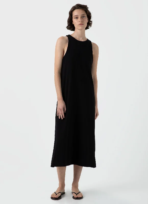 Floral - printed skirts for girls Women's Jersey Midi Dress in Black