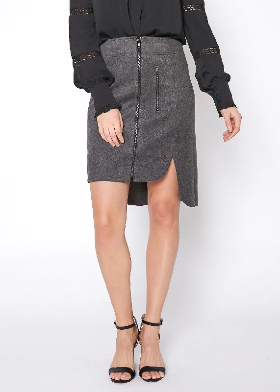 Skirts with a gathered skirt Women's Zip Front Skirt