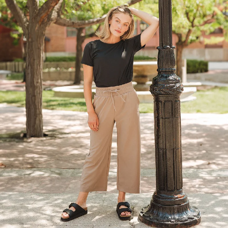 Leather - look skirts for a trendy style Audrey Wide Leg Pants, Chestnut