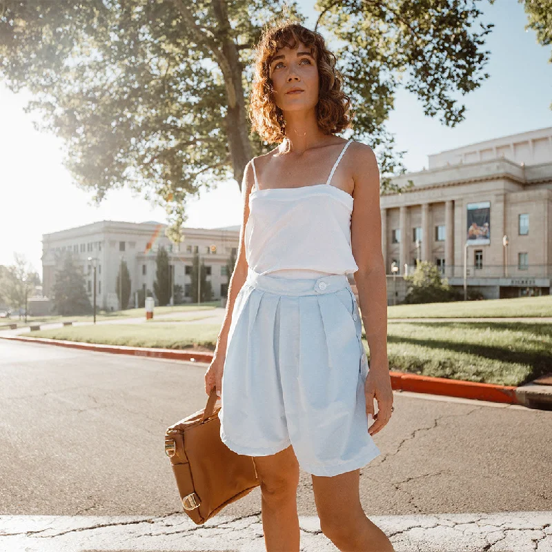 Elastic - waist skirts for lazy days Seersucker Culottes