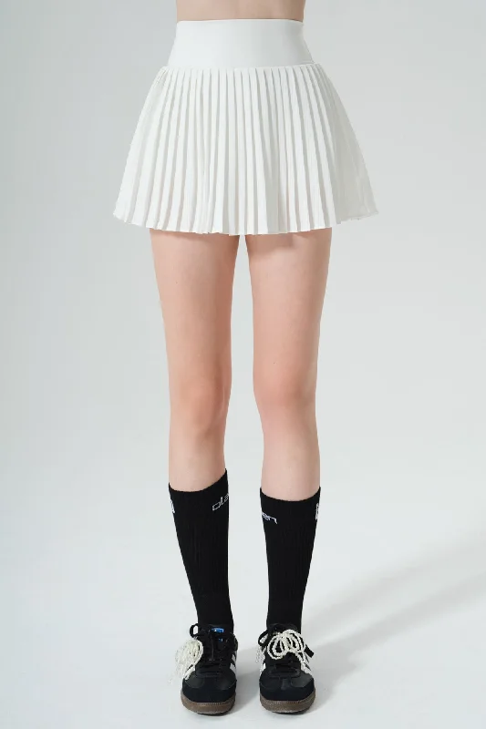 Skirts with belt loops Elite Pleated Skirt - White