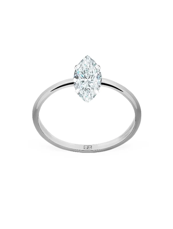Moonstone Gemstone Rings in Silver - Plated Copper with a Celtic - Inspired Pattern for a Mystical VibePromise N°14 18K White Gold Ring w. Diamonds