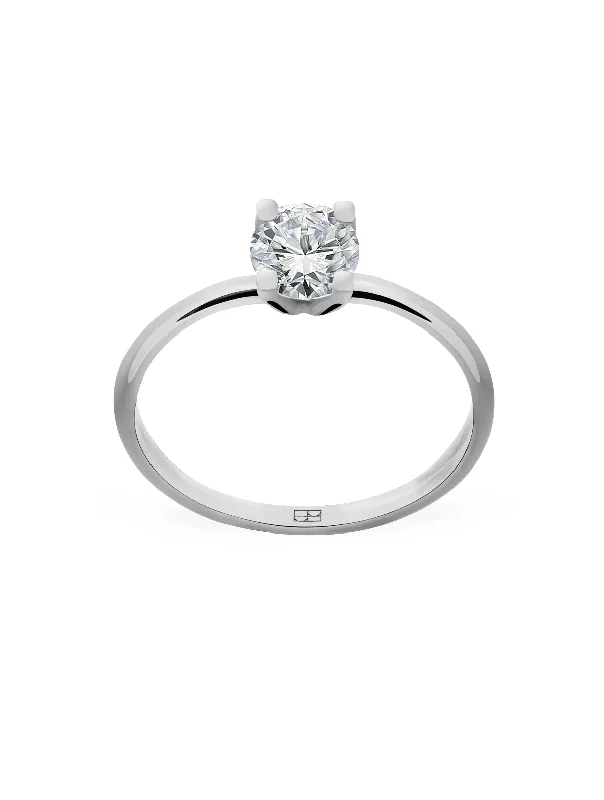 Iolite Gemstone Rings in 10K Gold with a Twisted Band for a Distinctive and Stylish AccessoryPromise N°3 18K White Gold Ring w. Diamond