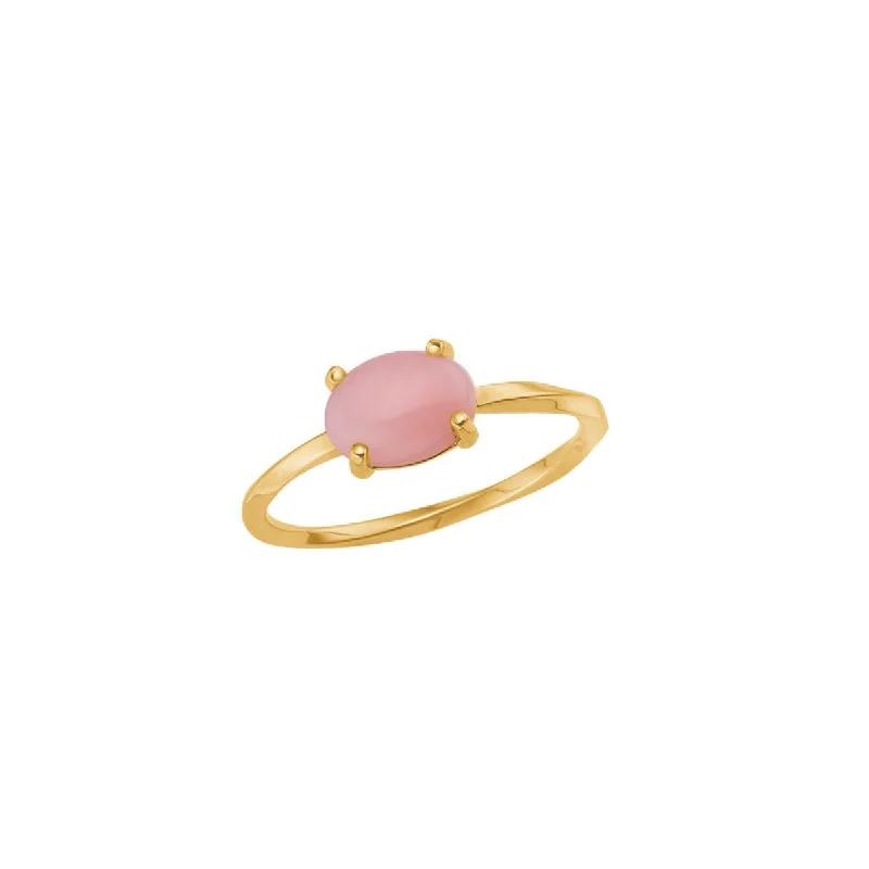 Topaz Gemstone Rings in 10K Gold with a Channel - Set Design for a Contemporary and Durable Option10K Gold Ring w. Opal