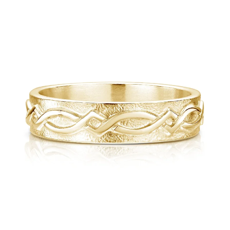 Matte - Black Ceramic Wedding Bands with a Polished Edge for a Sleek and Modern AppearanceSweetheart Ring in 9ct Yellow Gold