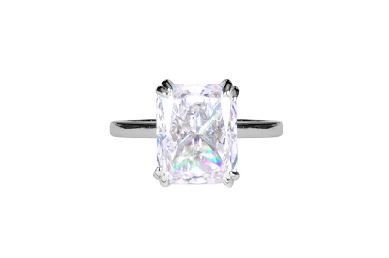 Oval Cut Engagement Rings in Palladium with a Hidden Halo for a Surprise SparkleThe Scarlett Ring (3.2 Carat)