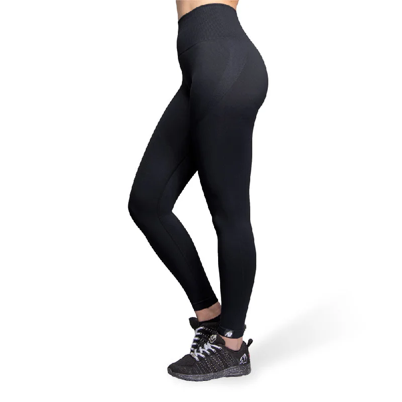 Women's Metallic Tight Trousers in Gold for a Glamorous Party EnsembleYava Seamless Leggings - Black Women's Metallic Tight Trousers in Gold for a Glamorous Party EnsembleYava Seamless Leggings - Black
