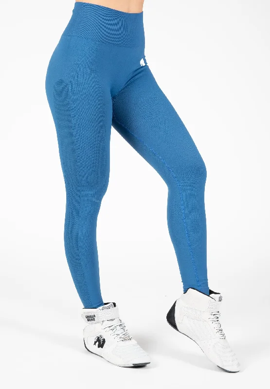 Women's Tight Trousers with Rhinestone Embellishments in Silver for a Sparkly LookHilton Seamless Leggings - Blue Women's Tight Trousers with Rhinestone Embellishments in Silver for a Sparkly LookHilton Seamless Leggings - Blue
