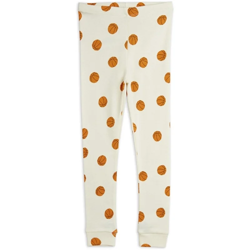Women's Metallic Tight Trousers in Gold for a Glamorous Party EnsembleMini Rodini Offwhite Basketball Aop Leggings Women's Metallic Tight Trousers in Gold for a Glamorous Party EnsembleMini Rodini Offwhite Basketball Aop Leggings