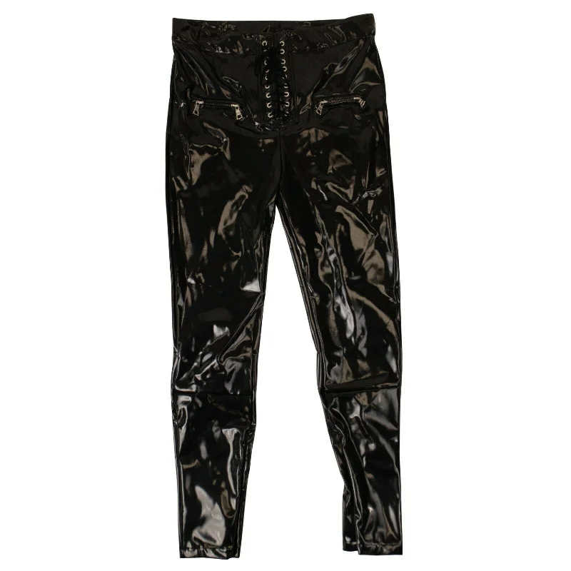 Women's Velvet Tight Trousers in Burgundy for a Luxurious and Elegant AppearanceUnravel Project Latex Lace Up Pants - Black Women's Velvet Tight Trousers in Burgundy for a Luxurious and Elegant AppearanceUnravel Project Latex Lace Up Pants - Black