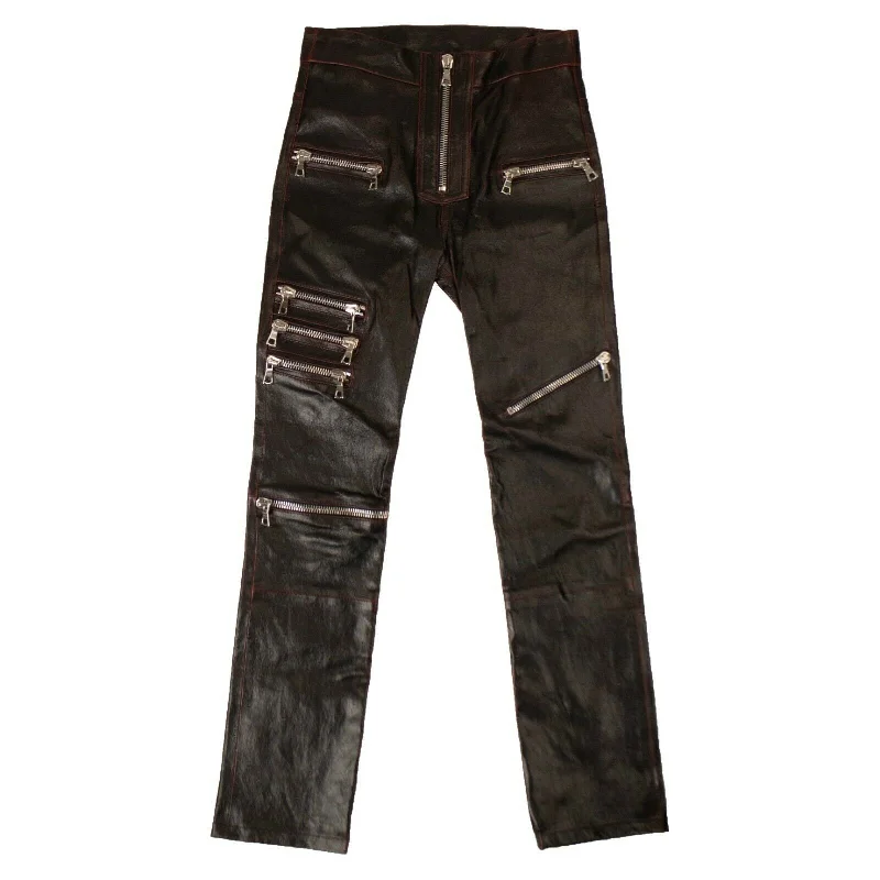 High - Waisted Women's Leather Tight Trousers in Black for a Rock - Chic LookUnravel Project Leather Multi Zip Skinny Pants - Black High - Waisted Women's Leather Tight Trousers in Black for a Rock - Chic LookUnravel Project Leather Multi Zip Skinny Pants - Black