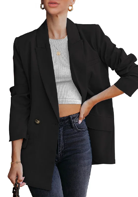 Black Blazer Jackets for Women Business Casual Outfits Work Office Blazers Lightweight Dressy Suits with Pocket Black Blazer Jackets for Women Business Casual Outfits Work Office Blazers Lightweight Dressy Suits with Pocket