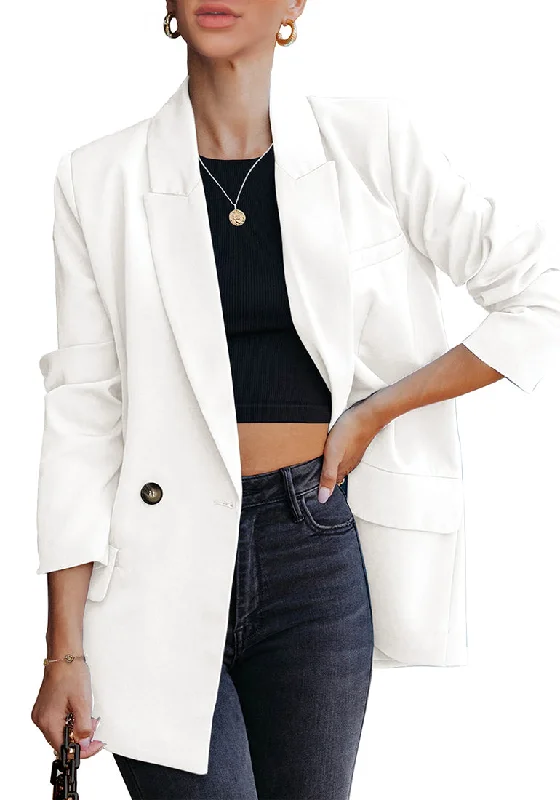 Brilliant White Blazer Jackets for Women Business Casual Outfits Work Office Blazers Lightweight Dressy Suits with Pocket Brilliant White Blazer Jackets for Women Business Casual Outfits Work Office Blazers Lightweight Dressy Suits with Pocket
