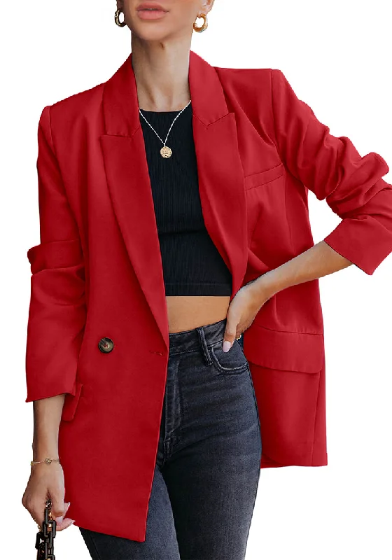 True Red Blazer Jackets for Women Business Casual Outfits Work Office Blazers Lightweight Dressy Suits with Pocket True Red Blazer Jackets for Women Business Casual Outfits Work Office Blazers Lightweight Dressy Suits with Pocket
