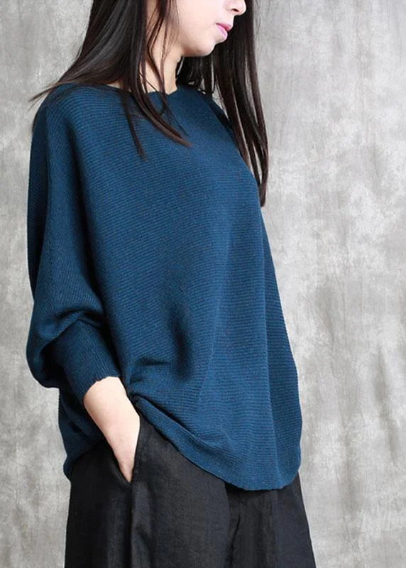 Women's Longline Boyfriend - Style Sweater in Gray for a Relaxed and Casual OutfitBlue Casual Bat wing Sleeve Slash neck Fall Sweater Women's Longline Boyfriend - Style Sweater in Gray for a Relaxed and Casual OutfitBlue Casual Bat wing Sleeve Slash neck Fall Sweater