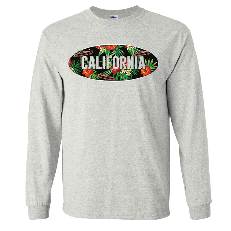 Puff Sleeve Women T Shirt for a Fashion - Forward LookCalifornia Tropical Flowers Logo Long Sleeve Shirt Puff Sleeve Women T Shirt for a Fashion - Forward LookCalifornia Tropical Flowers Logo Long Sleeve Shirt