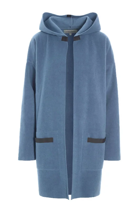 sequin embellished women cardigan for special occasionsFleece Long Cardigan W/ Hood In Dusty Blue sequin embellished women cardigan for special occasionsFleece Long Cardigan W/ Hood In Dusty Blue