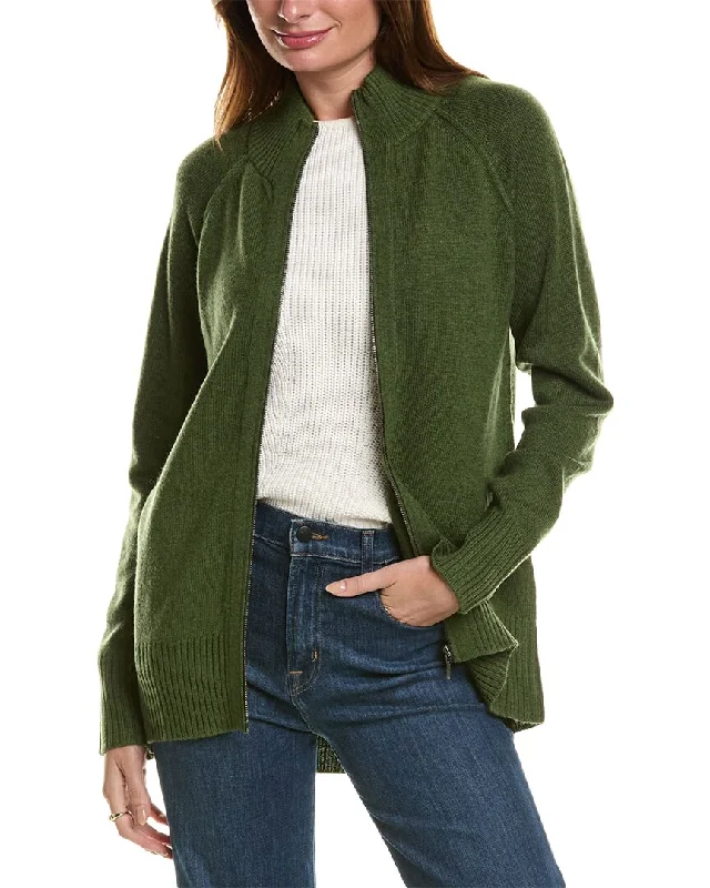 oversized women cardigan for a trendy and cozy lookForte Cashmere Sporty Zip Mock Wool & Cashmere-Blend Cardigan oversized women cardigan for a trendy and cozy lookForte Cashmere Sporty Zip Mock Wool & Cashmere-Blend Cardigan