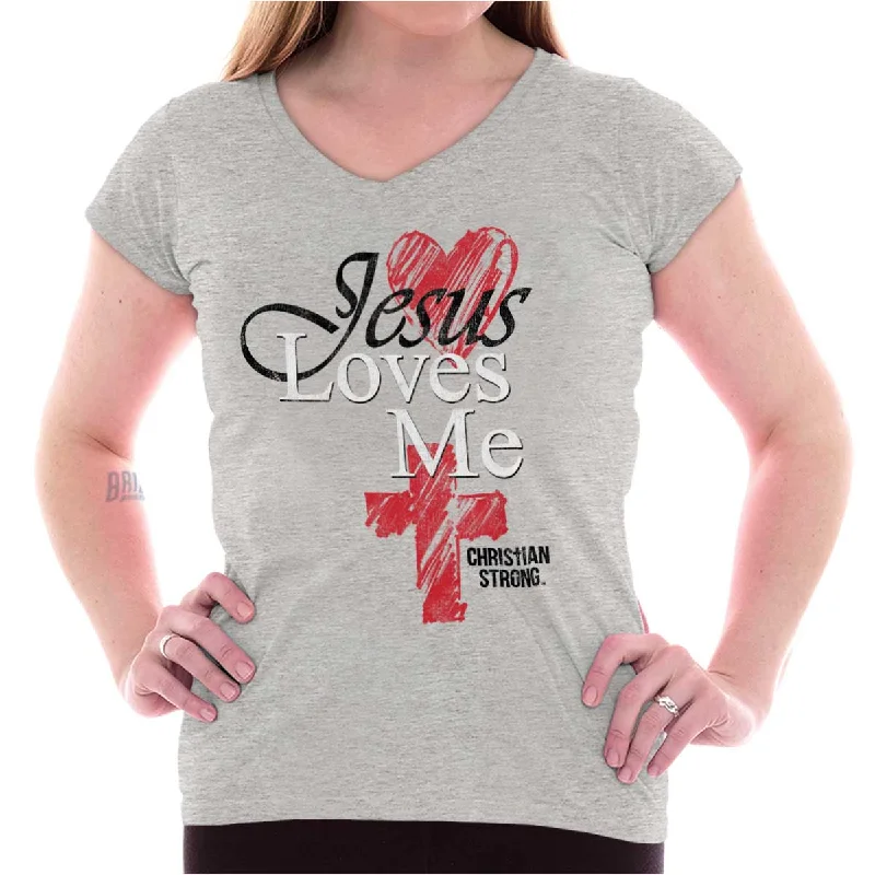 Tie - Dye Women T Shirt with a Bohemian VibeJesus Loves Me Junior Fit V-Neck T-Shirt Tie - Dye Women T Shirt with a Bohemian VibeJesus Loves Me Junior Fit V-Neck T-Shirt