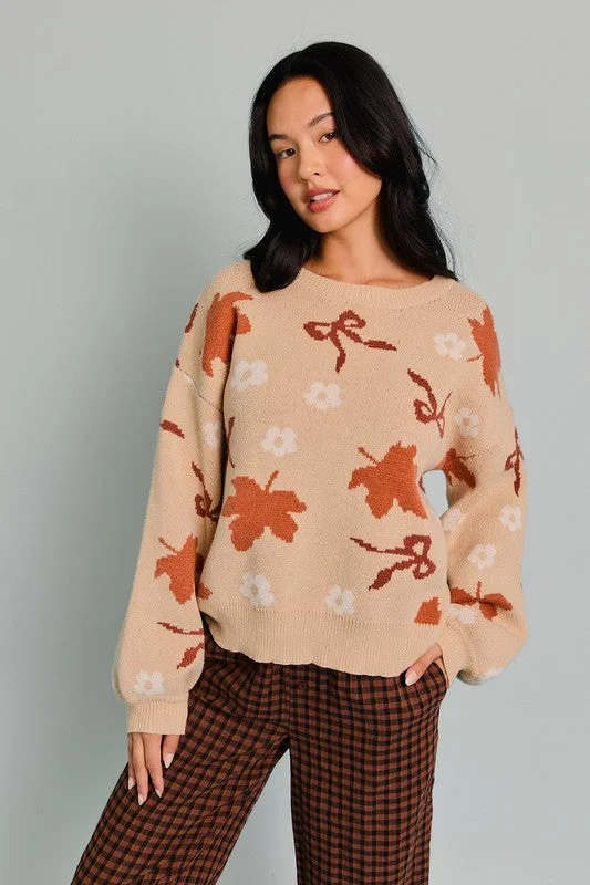 Oversized Chunky Knit Women's Cashmere Sweater in Ivory for a Cozy Winter LookLeaf Sweater Oversized Chunky Knit Women's Cashmere Sweater in Ivory for a Cozy Winter LookLeaf Sweater