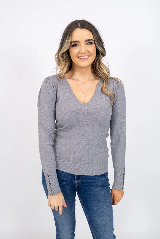 Plus Size Women's Open - Front Cardigan Sweater in Burgundy with Buttons for a Stylish LayerMd'M Grey Sweater Plus Size Women's Open - Front Cardigan Sweater in Burgundy with Buttons for a Stylish LayerMd'M Grey Sweater