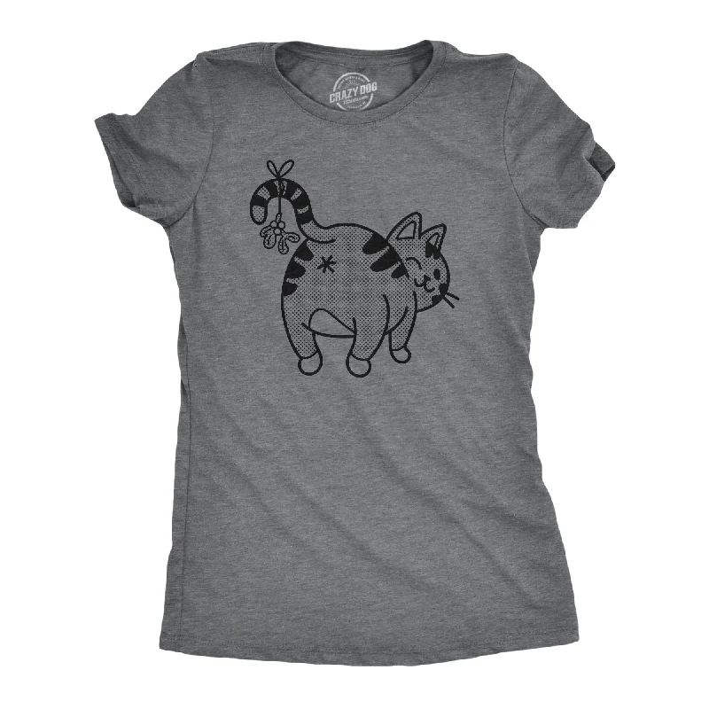 Graphic Print Women T Shirt for a Trendy StatementMistletoe Cat Butt Women's T Shirt Graphic Print Women T Shirt for a Trendy StatementMistletoe Cat Butt Women's T Shirt
