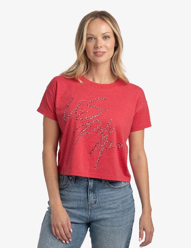 V - Neck Women T Shirt to Enhance the NecklineMIXED STONES MEET AND GREET JERSEY T-SHIRT V - Neck Women T Shirt to Enhance the NecklineMIXED STONES MEET AND GREET JERSEY T-SHIRT