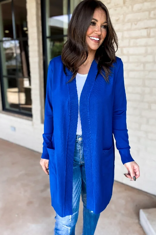 ribbed women cardigan with a classic textureRelax More Teal Blue Cardigan