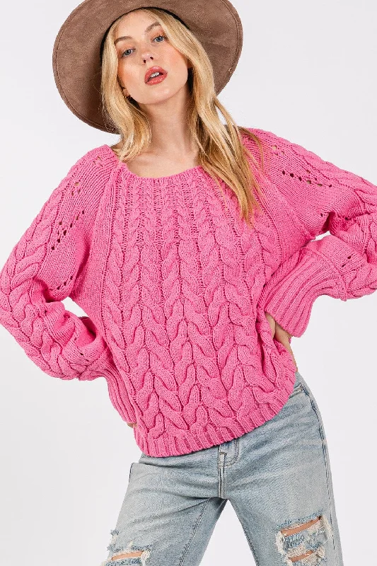 Plus Size Women's Zip - Up Fleece - Lined Sweater in Black for Extra Warmth in Cold WeatherSAGE + FIG Cable-Knit Long Sleeve Sweater Plus Size Women's Zip - Up Fleece - Lined Sweater in Black for Extra Warmth in Cold WeatherSAGE + FIG Cable-Knit Long Sleeve Sweater