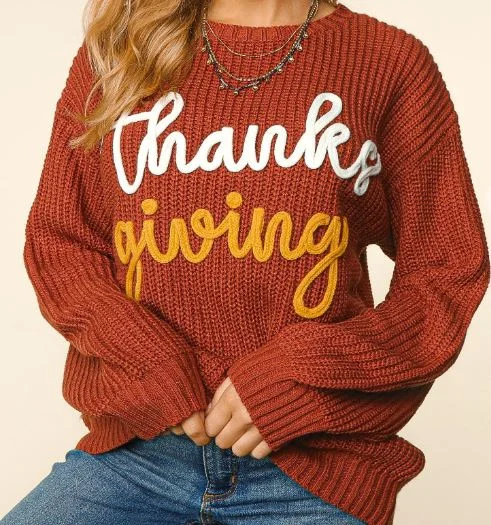 Women's Longline Boyfriend - Style Sweater in Gray for a Relaxed and Casual OutfitTHANKSGIVING LONG SLEEVE LOOSE FIT PULLOVER Women's Longline Boyfriend - Style Sweater in Gray for a Relaxed and Casual OutfitTHANKSGIVING LONG SLEEVE LOOSE FIT PULLOVER