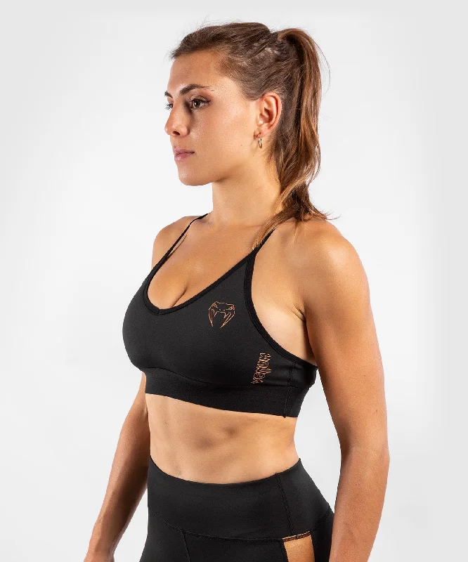 Embroidered Women T Shirt with Intricate DetailsVenum Tecmo Sport Bra - For Women - Black/Bronze Embroidered Women T Shirt with Intricate DetailsVenum Tecmo Sport Bra - For Women - Black/Bronze