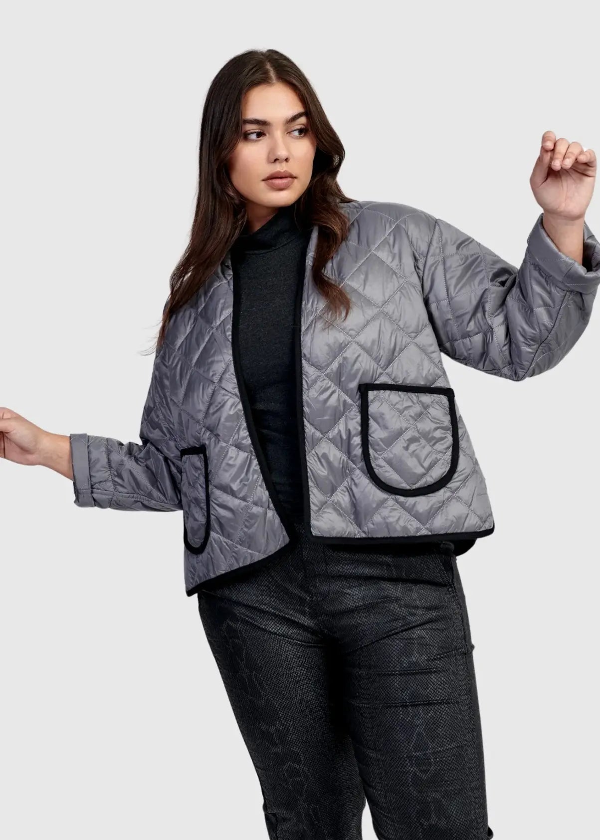 Plus Size Women's Cropped Velvet Blazers in Burgundy for a Night OutAlembika -Stardust Puffer Jacket Plus Size Women's Cropped Velvet Blazers in Burgundy for a Night OutAlembika -Stardust Puffer Jacket