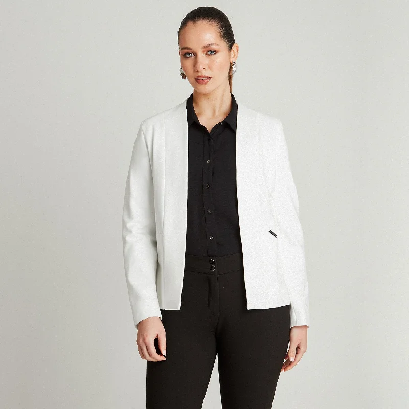 Plus Size Women's Double - Breasted Wool Blazers for Winter Office WearBlazer Blanco Manga Larga Cuello Solapa Plus Size Women's Double - Breasted Wool Blazers for Winter Office WearBlazer Blanco Manga Larga Cuello Solapa