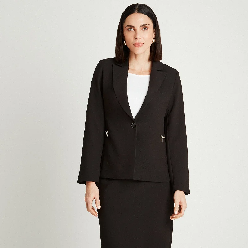 Women's Notched Lapel Blazers in Beige for a Timeless OutfitBlazer Negro Manga Larga Cuello Solapa Women's Notched Lapel Blazers in Beige for a Timeless OutfitBlazer Negro Manga Larga Cuello Solapa