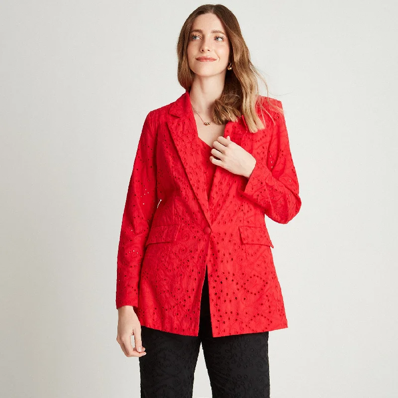 Single - Breasted Women's Corduroy Blazers in Mustard Yellow for an Autumn VibeBlazer Rojo De Broderie Cuello Solapa Single - Breasted Women's Corduroy Blazers in Mustard Yellow for an Autumn VibeBlazer Rojo De Broderie Cuello Solapa
