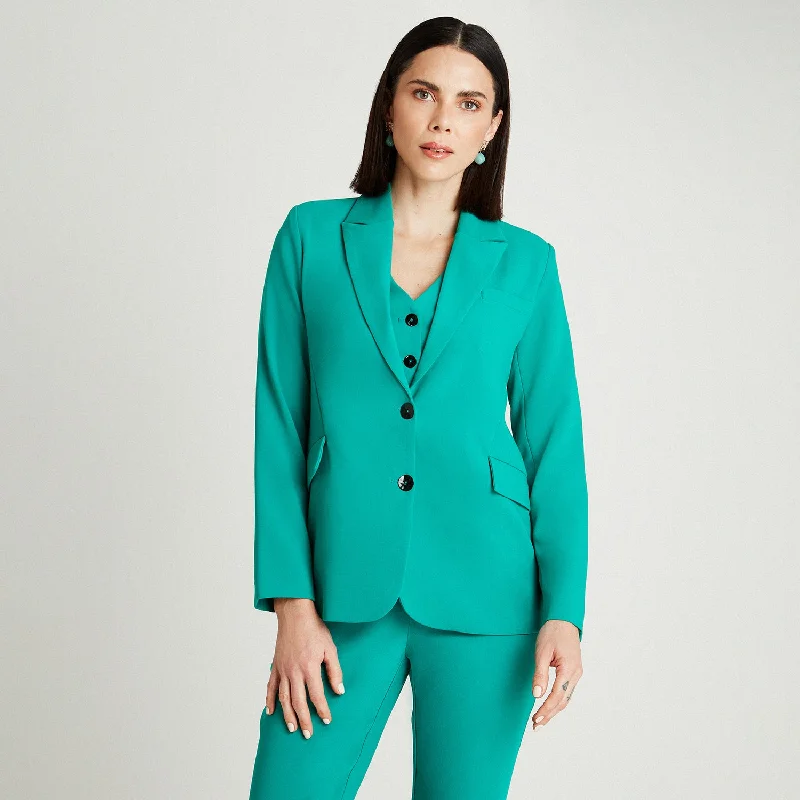 Oversized Women's Printed Blazers in Animal Patterns for a Statement PieceBlazer Verde Manga Larga Cuello Solapa Oversized Women's Printed Blazers in Animal Patterns for a Statement PieceBlazer Verde Manga Larga Cuello Solapa