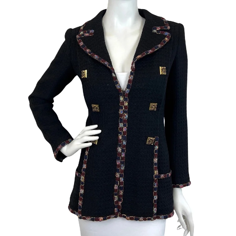Plus Size Women's Cropped Velvet Blazers in Burgundy for a Night OutChanel 2011 Jacket Plus Size Women's Cropped Velvet Blazers in Burgundy for a Night OutChanel 2011 Jacket
