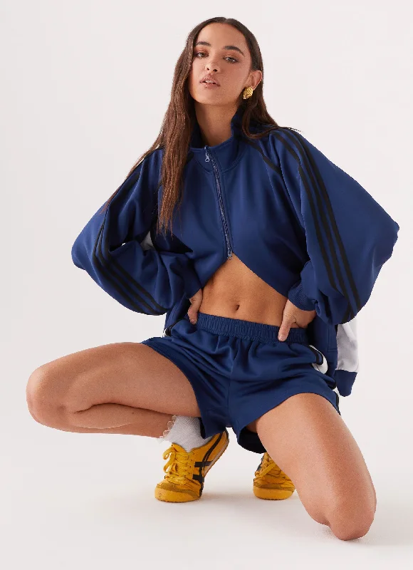Single - Breasted Women's Corduroy Blazers in Mustard Yellow for an Autumn VibeFeel The Rush Track Jacket - Vintage Blue Single - Breasted Women's Corduroy Blazers in Mustard Yellow for an Autumn VibeFeel The Rush Track Jacket - Vintage Blue