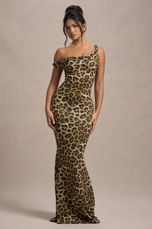 Wrap - Style Women Dress with Adjustable Fit for All Body TypesLita | Leopard Print Twisted Asymmetric Maxi Dress Wrap - Style Women Dress with Adjustable Fit for All Body TypesLita | Leopard Print Twisted Asymmetric Maxi Dress